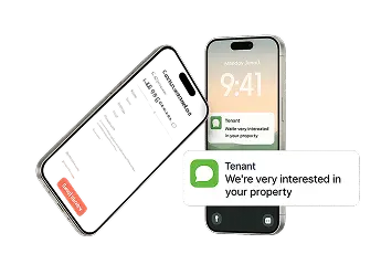 Notifiche sul telefono che mostrano l’interesse degli inquilini per l’annuncio
